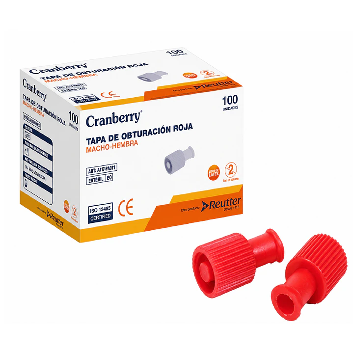 Tapa Obturacion Roja Macho-hembra Cranberry Cajax100 1