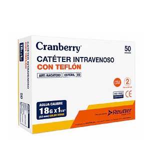 Branula Cateter Intravenoso Con Teflon 18g X 1 1/4 Caja X50