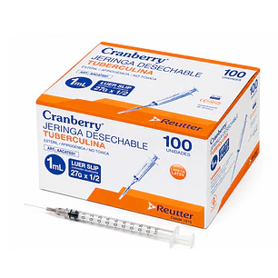 Jeringa Tuberculina 1 Ml Luer Slip 27g 1/2 1ml Cranberry