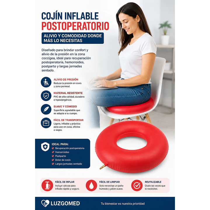 Soporte Ortopedico Cojin Asiento Inflable Postoperatorio  2