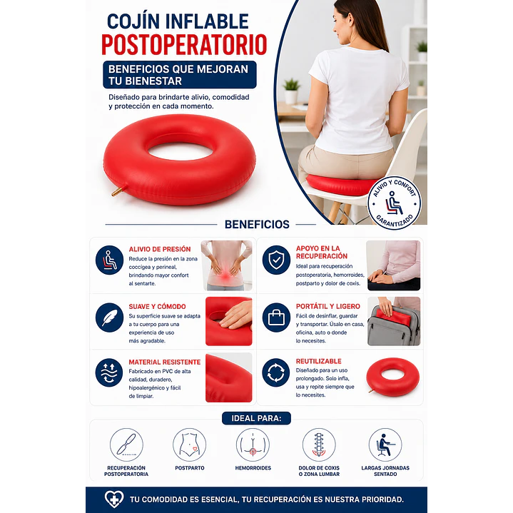 Soporte Ortopedico Cojin Asiento Inflable Postoperatorio  3