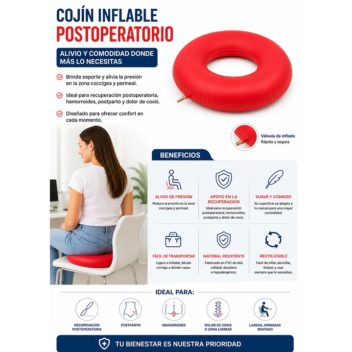 Soporte Ortopedico Cojin Asiento Inflable Postoperatorio  4