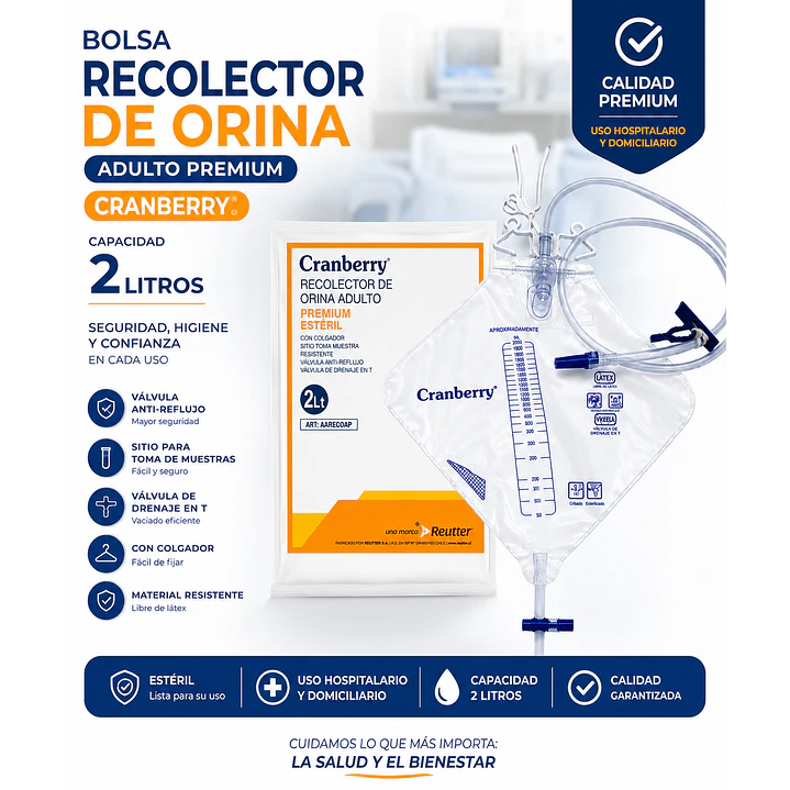 Bolsa Recolector Orina Adulto Premium Cranberry 2 Lit (unid) 8