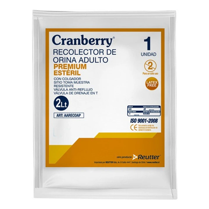 Bolsa Recolector Orina Adulto Premium Cranberry 2 Lit Pack x 10 4