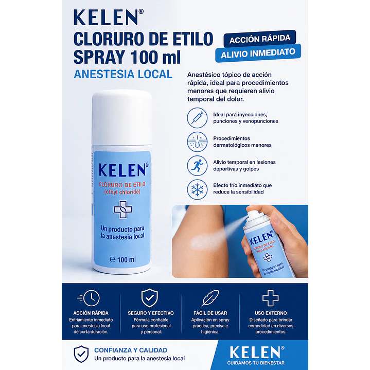 Cloruro De Etilo Spray Kelen 100ml Anestesia Local 4