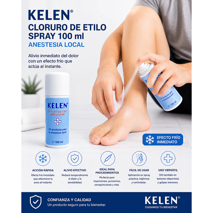 Cloruro De Etilo Spray Kelen 100ml Anestesia Local 6