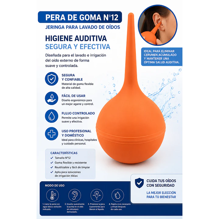  Pera De Goma Lavado De Oídos N°12 Cranberry 4