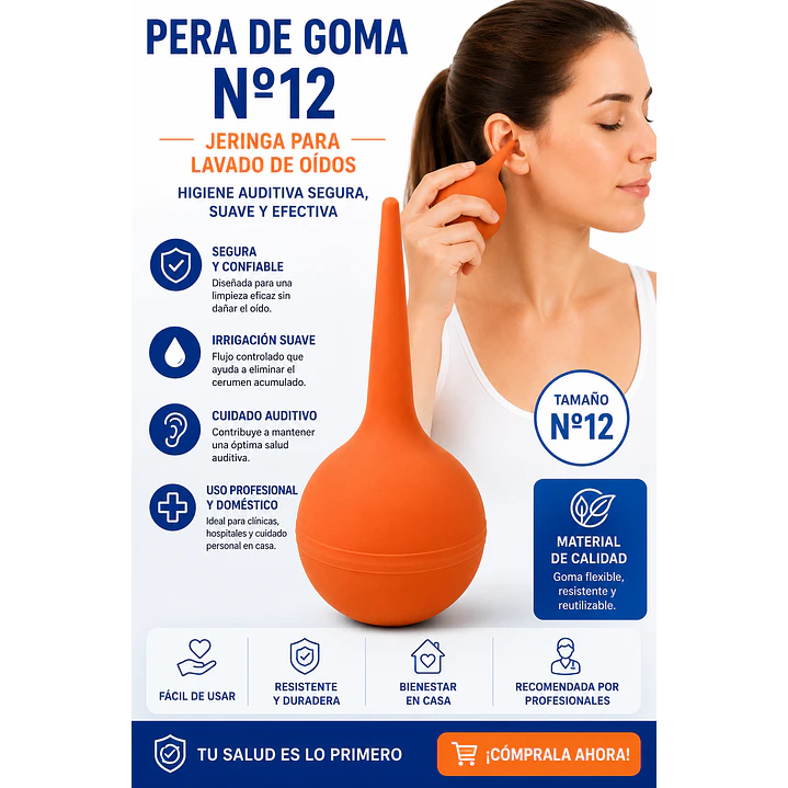  Pera De Goma Lavado De Oídos N°12 Cranberry 5