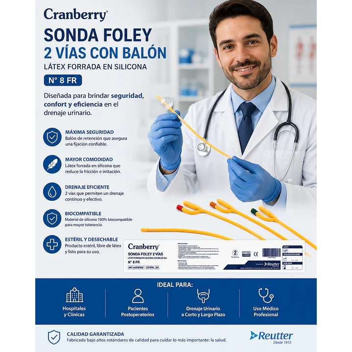 Sonda Foley Con Balón 16 Fr 2 Vías 100% Caja x 100 10
