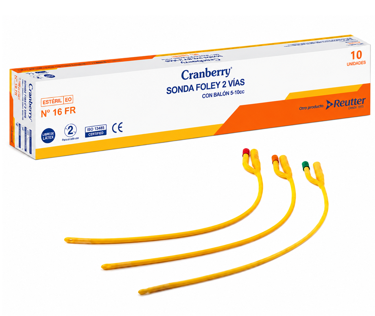 Sonda Foley Latex 2 Vias Con Balon 16 FR Caja x10