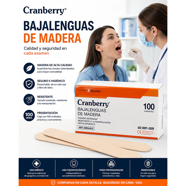 Bajalenguas Madera Cranberry X100 4