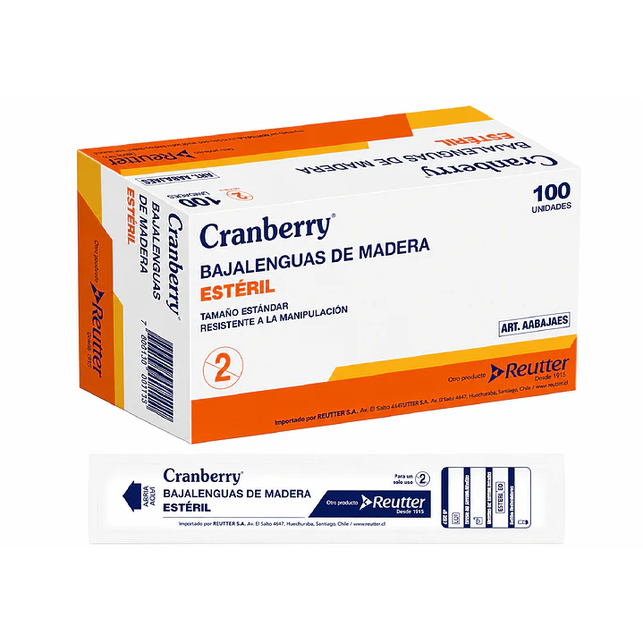 Bajalenguas Madera Estéril Cranberry X100 1