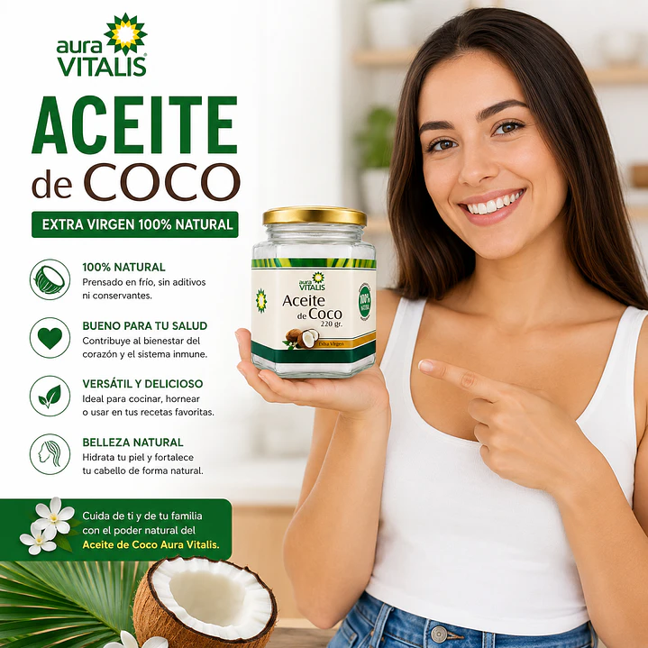 Aceite De Coco Organico 100% Natural 220g 4