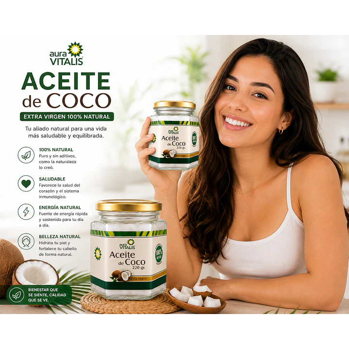 Aceite De Coco Organico 100% Natural 220g 5