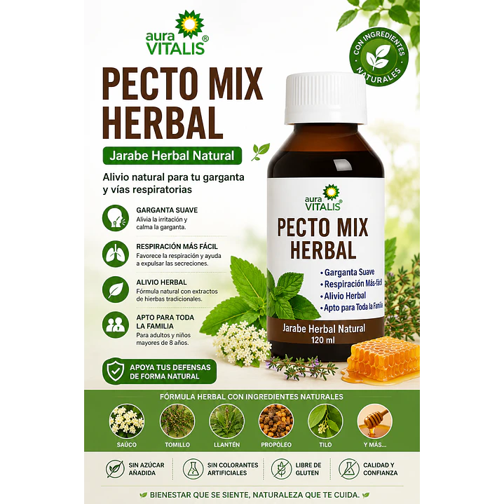 Pecto Mix Herbal Jarabe 150 g Aura Vitalis 3