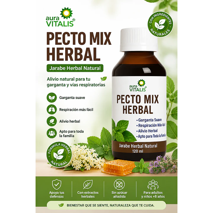 Pecto Mix Herbal Jarabe 150 g Aura Vitalis 4