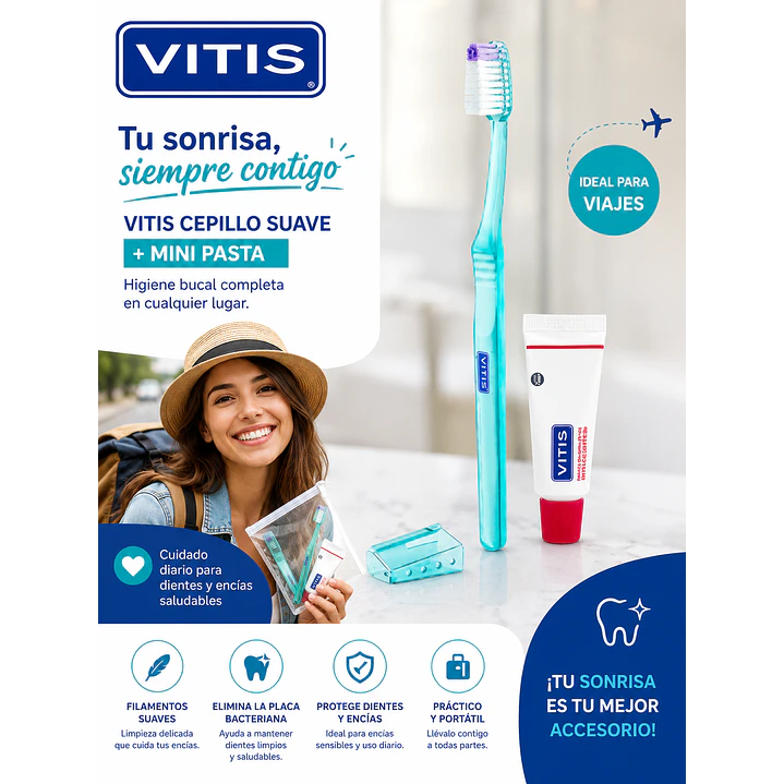 Vitis Cepillo Suave 01 Unidad + Mini Pasta 4