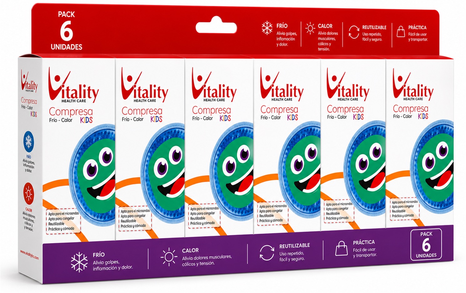 Compresa Redonda Kids 10 cm Vitality Pack x6