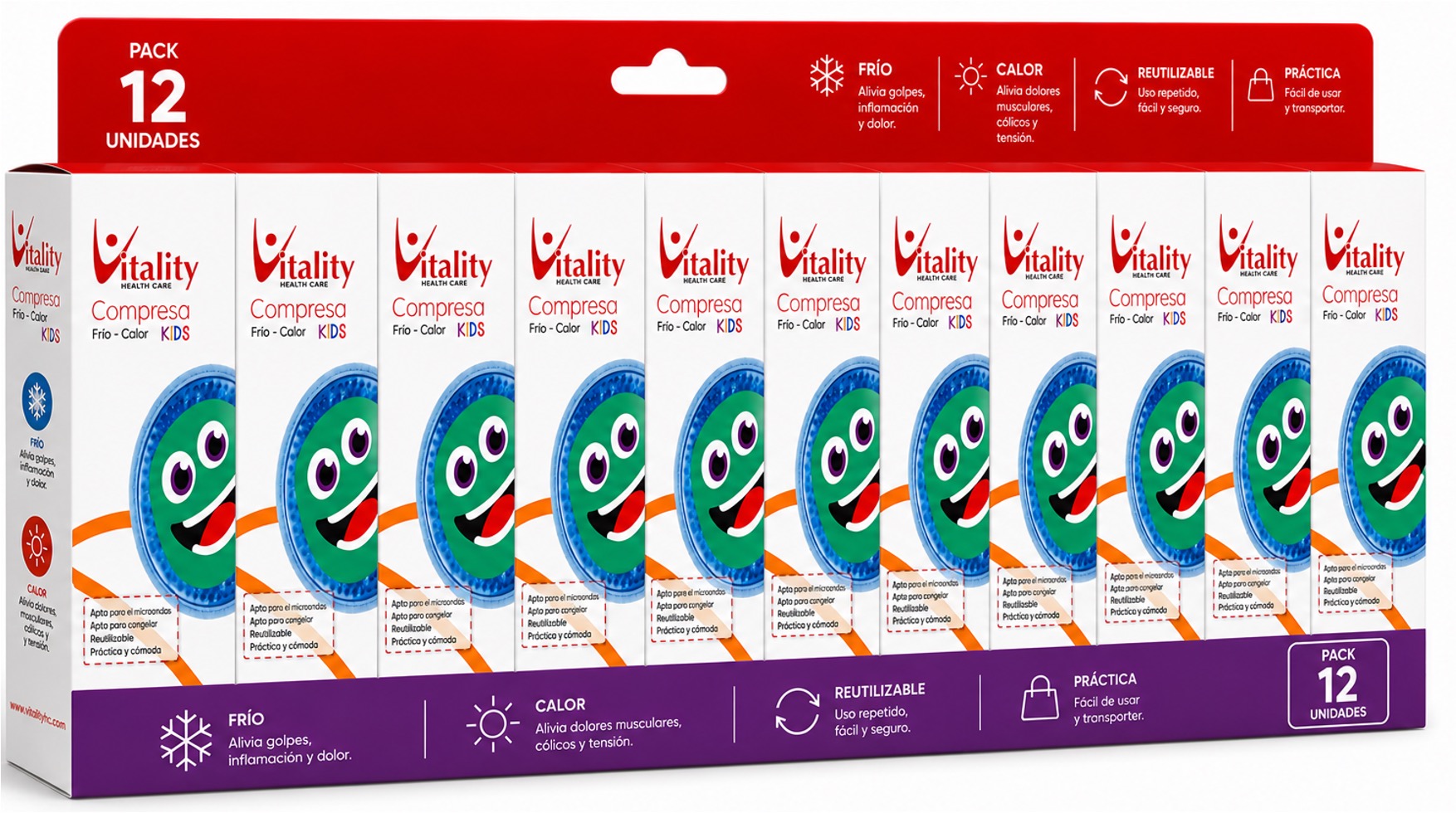 Compresa Redonda Kids 10 cm Vitality Pack x12
