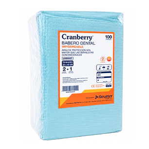 Babero Dental Impermeable Cranberry X100unidades