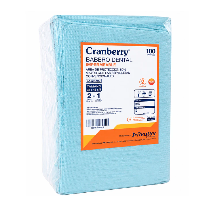 Babero Dental Impermeable Cranberry X100unidades 1
