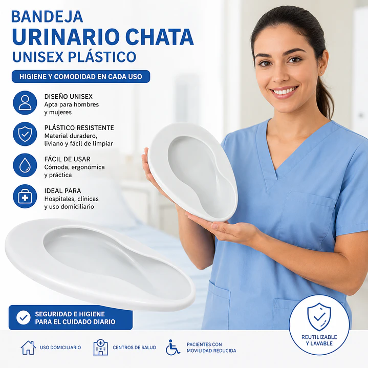 Bandeja Urinario Chata Unisex Plastico 3