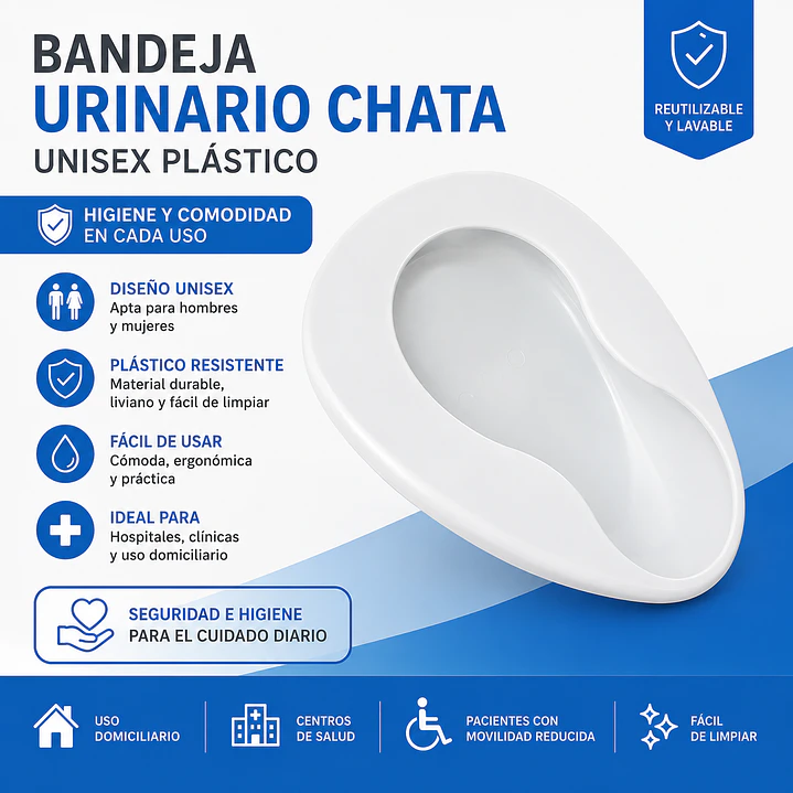 Bandeja Urinario Chata Unisex Plastico 4