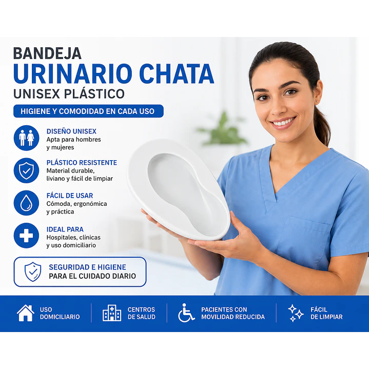 Bandeja Urinario Chata Unisex Plastico 5