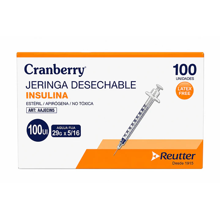 Jeringa Desechable Insulina Cranberry 29g X5/16 Caja X100  2