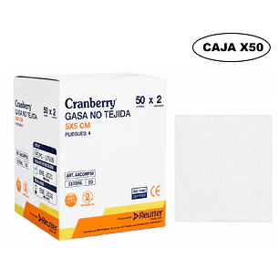 Gasa Estéril No Tejida Cranberry 5x5 cm Caja x 50 Unidades