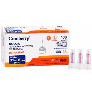 AGUJA LAPIZ INSULINA 31 G X 5 MM CAJA X 100
