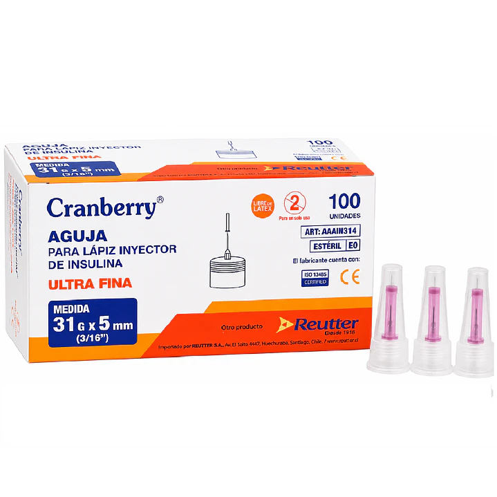 AGUJA LAPIZ INSULINA 31 G X 5 MM CAJA X 100 1