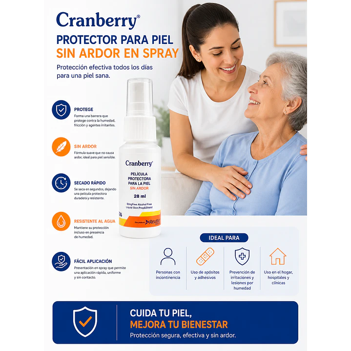 Protector Para Piel Sin Ardor En Spray Cranberry 28ml Caja x12 6