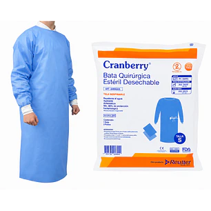 Bata Quirúrgica Estéril Cranberry 1 Bata + 2 Paños
