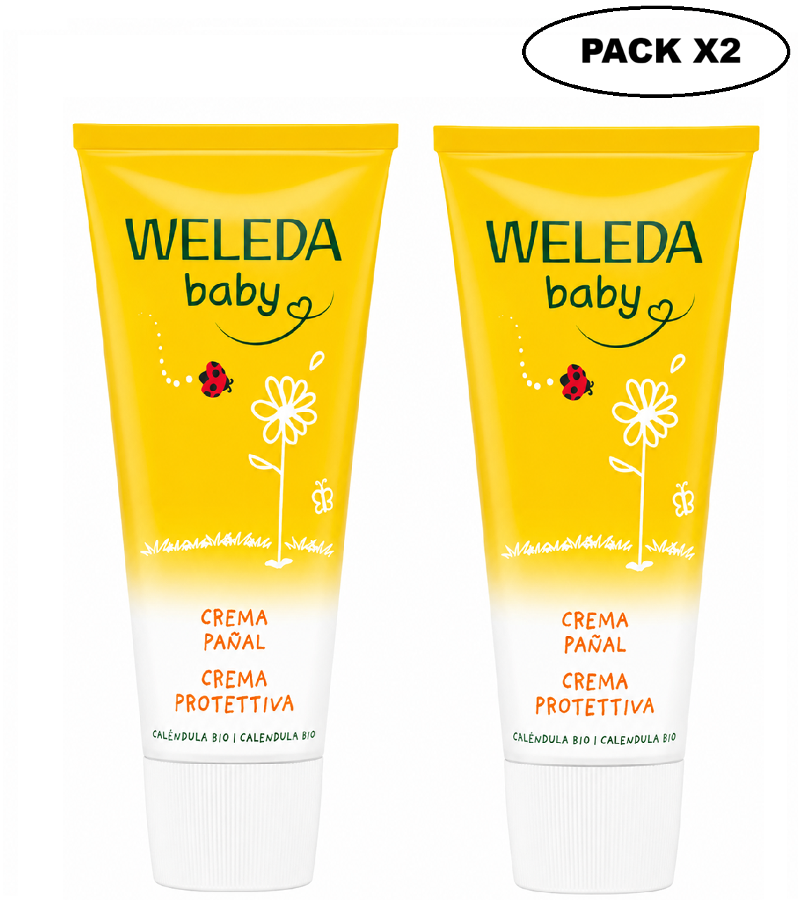 Crema Pañal De Calendula Weleda Baby Antipañalitis 75ml Pack X2