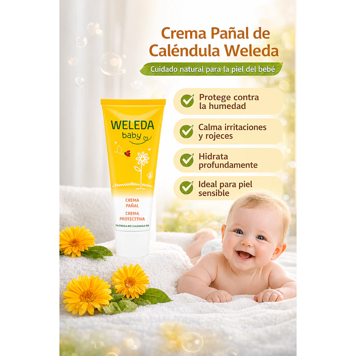 Crema Pañal De Calendula Bebe Antipañalitis 75ml Pack X3 4