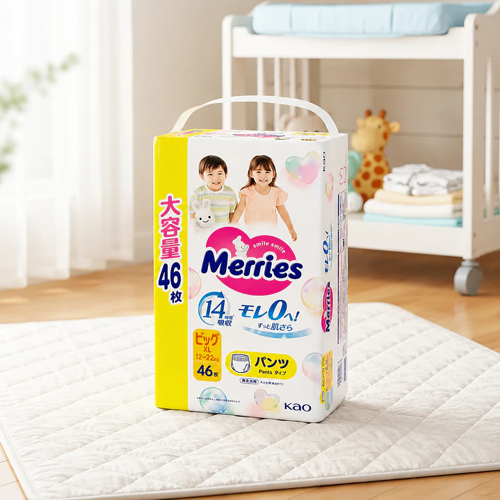 Pañales Bebes Merries Pants XL 46 Unidades Caja x3 4