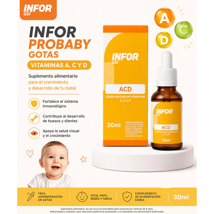Infor Probaby Gotas Vitaminas A C y D 30 ml 5