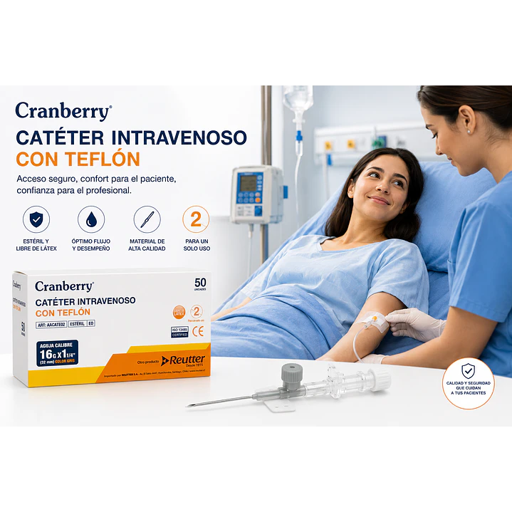 Catéter Intravenoso 16 G x 1  1/4 IN 32 mm Teflón Caja x50 5