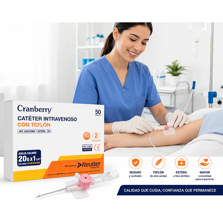 Catéter Intravenoso 20G x1 1/4 32mm Teflón Caja x50  3