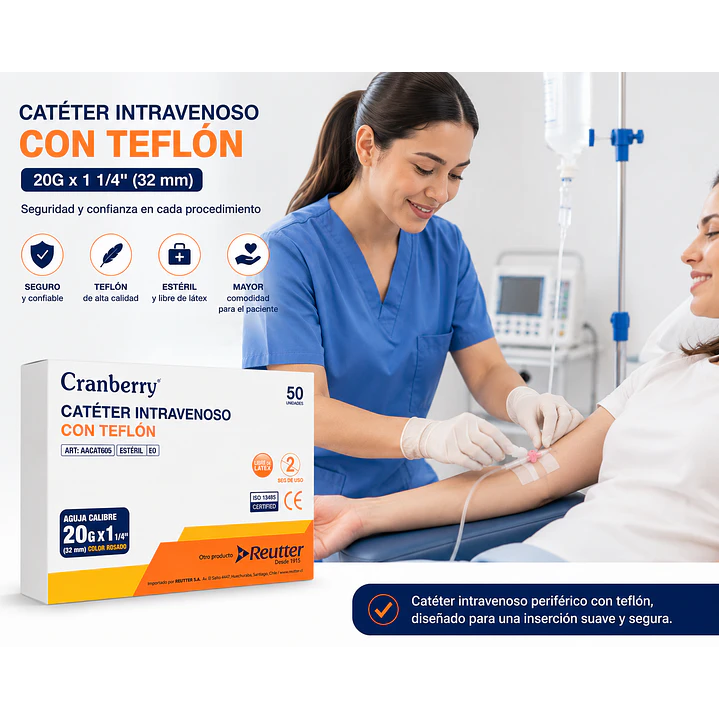 Catéter Intravenoso 20G x1 1/4 32mm Teflón Caja x50  5