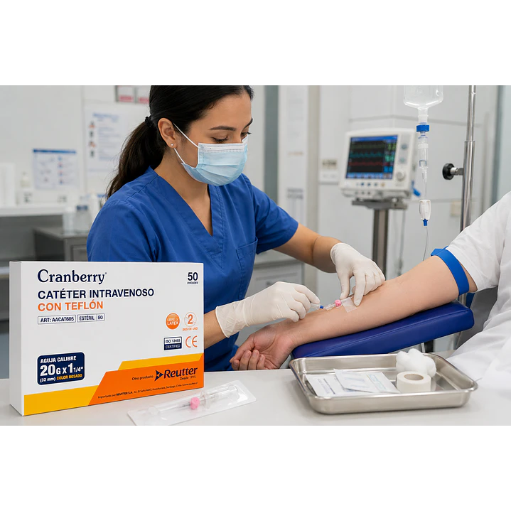 Catéter Intravenoso 22G x1 25mm Teflón Caja x50 2