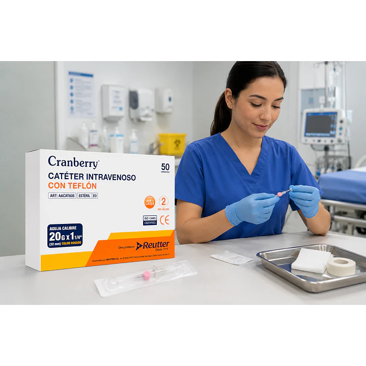 Catéter Intravenoso 22G x1 25mm Teflón Caja x50 5