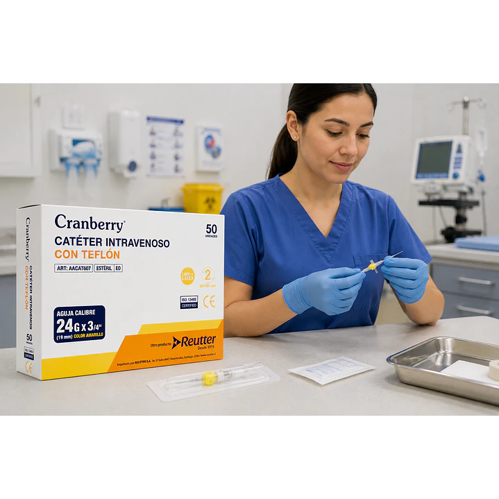 Catéter Intravenoso 24G x 3/4 19mm Teflón Caja x50  5