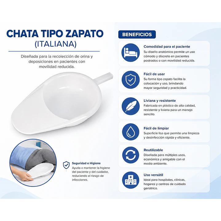 Chata Tipo Zapato Italiana Reutilizable Para Pacientes 8