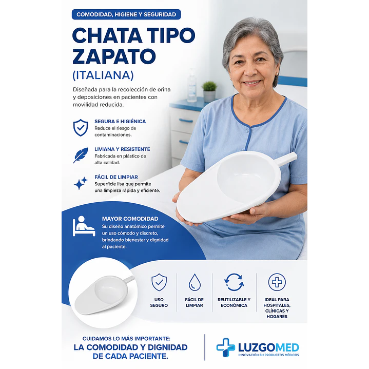 Chata Tipo Zapato Italiana Reutilizable Para Pacientes 4