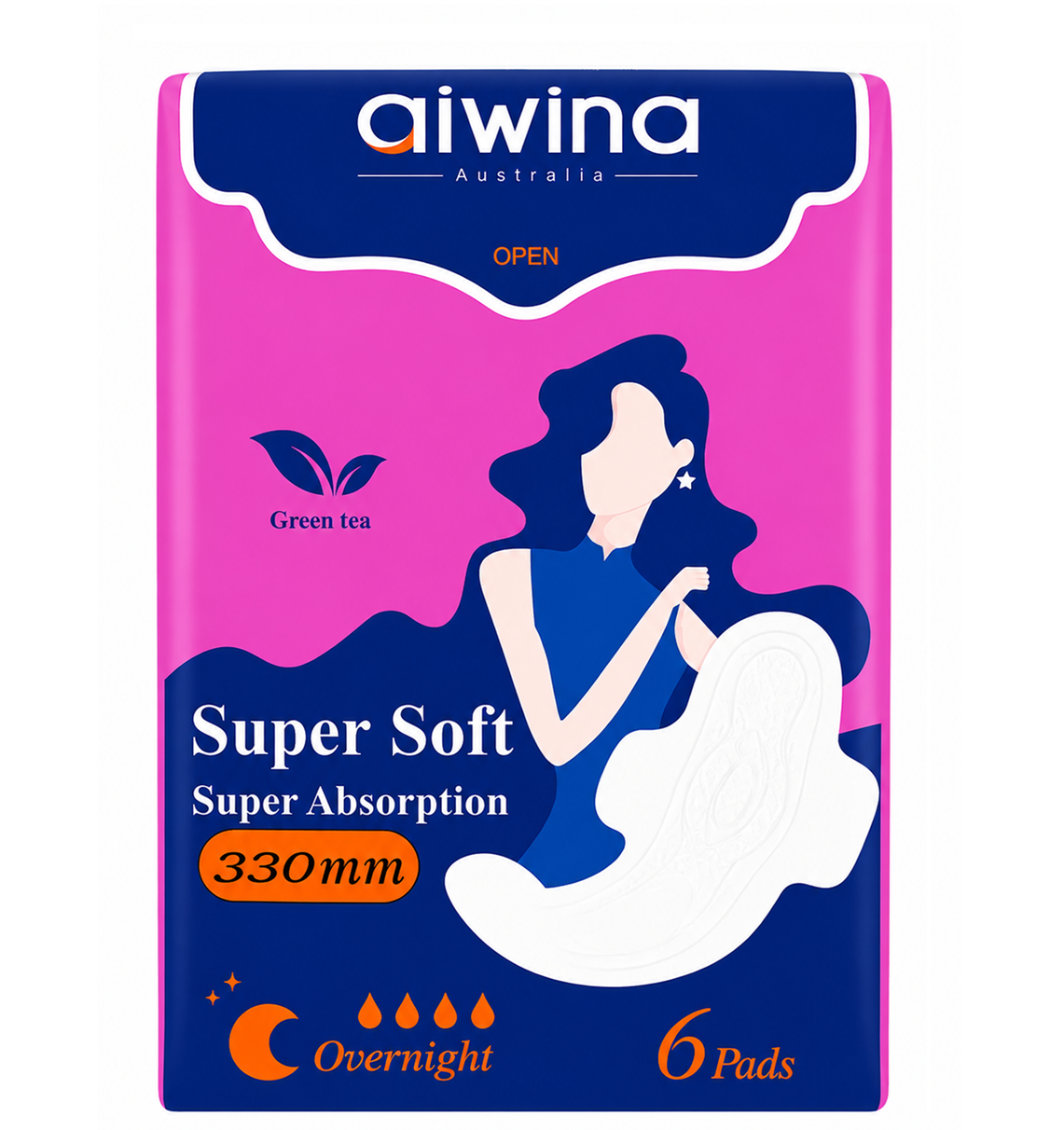 Toallas Femeninas Nocturna 330mm 6 pcs | Aiwina/Aiwibi