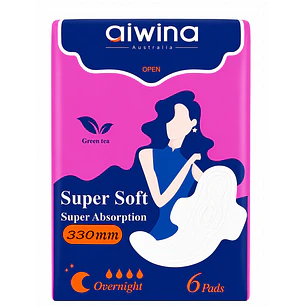 Toalla Femenina Aiwina Nocturna 330mm 6 Unidades