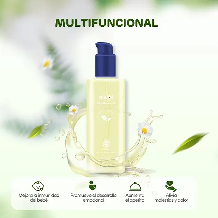  Aceite Corporal Para Bebés Aiwibi Hidratante y Suave 200 Ml 7