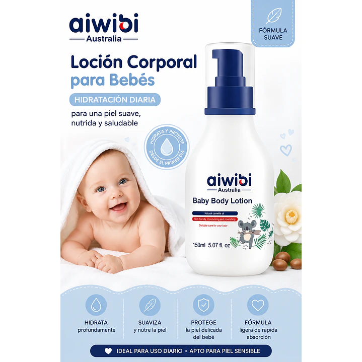 Loción Corporal Para Bebés Hidratante Aiwibi  150 mL 2